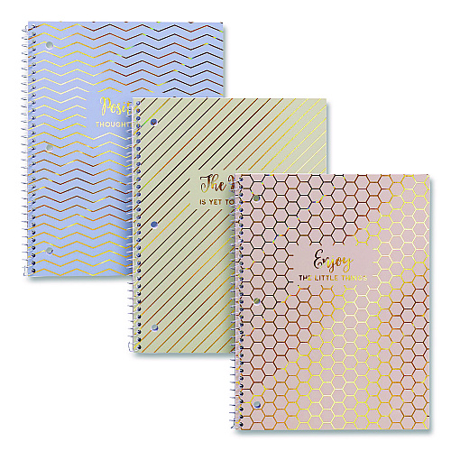 PUKKA PAD 1-Subject Notebook, Medium/College Rule, Assorted Haze Cover Colors, (50) 10.5 x 8 Sheets, 3/Pack (9978ASTHZE)