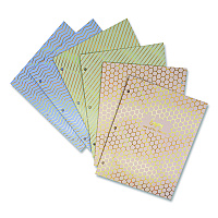 PUKKA PAD Two-Pocket Portfolio Folder, 1" Capacity, 9.6 x 11.9, Haze, Blue/Green/Taupe, 6/Pack (9980ASTHZE)