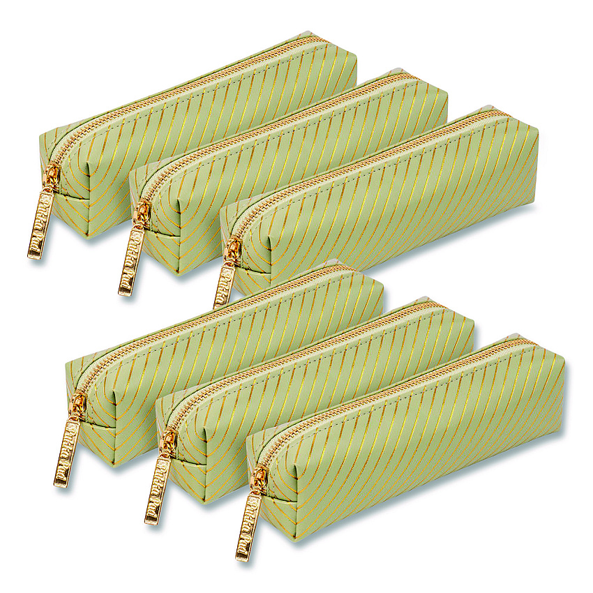 PUKKA PAD Pencil Case, 8.07 x 2.36 x 2.55, Green, 6/Pack (9981GNHZE)