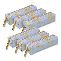 PUKKA PAD Pencil Case, 8.07 x 2.36 x 2.55, Blue, 6/Pack (9981BEHZE)