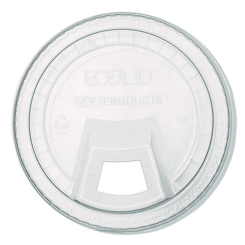 Eco-Products GreenStripe Cold Cup Sip Lids, Fits 9 oz/12 oz to 24 oz Cold Cups, Plastic, Clear, 1,000/Carton (EPFLCS)