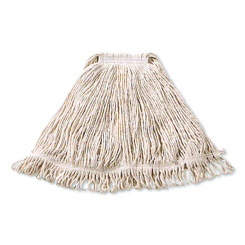Rubbermaid Commercial Super Stitch Cotton Looped End Wet Mop, Large, 1" White Headband (FGD11306WH00)