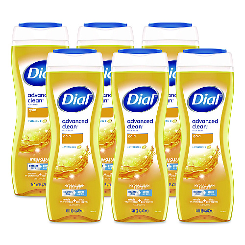 Dial Body Wash Advanced Clean Gold, Original Gold, 16 oz, 6/Carton (09119)