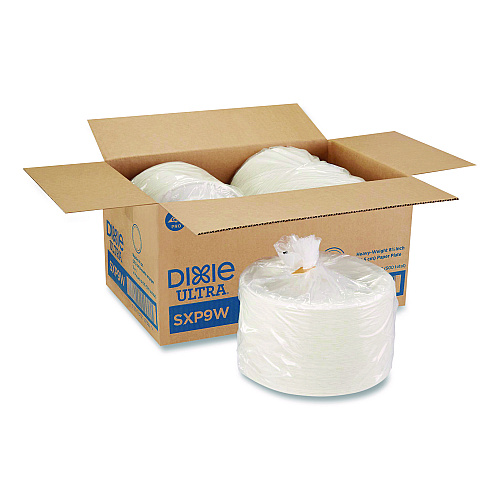 Dixie Ultra Heavy-Weight Paper Plates, 8.5" dia, 125/Pack, 4 Packs/Carton (SXP9W)