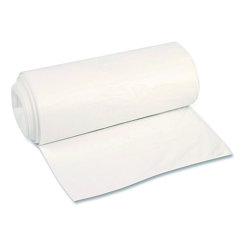 Boardwalk High-Density Can Liners, 45 gal, 12 mic, 40 x 48, Natural, Perforated Roll, 250/Carton (404812N)
