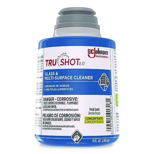 SC Johnson Professional TruShot 2.0 Glass and Multisurface Cleaner, Fresh Scent, 9 oz Cartridge, 4/Carton (379846)