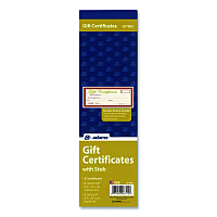 TOPS Gift Certificate with Stub Book, 7.81 x 3.25, Cream, 25 Certificates (GFTBK1)
