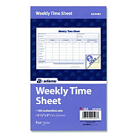 Adams Weekly Time Sheets, Two-Part Carbonless, 8.5 x 5.5, 100 Forms Total (NC9507)