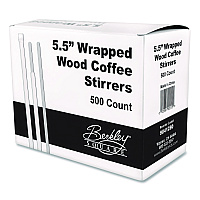 Berkley Square Wrapped Wood Stirrers, 5.5