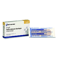 First Aid Only Fabric Adhesive Bandages, 1 x 3, 16/Box (1008)