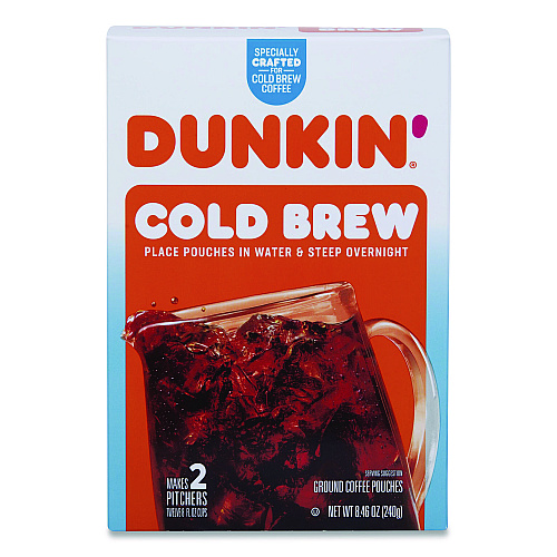 Dunkin Donuts Cold Brew Coffee Packets, 2.12 oz Packets, 4/Box (SMU00988)