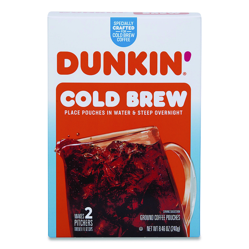 Dunkin Donuts Cold Brew Coffee Packets, 2.12 oz Packets, 4/Box (SMU00988)