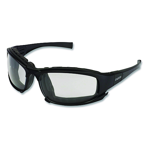KleenGuard V50 Calico Safety Eyewear with Head Strap, KleenVision Anti-Fog Coating, Black Nylon Frame, Clear Polycarbonate Lens (25672EA)