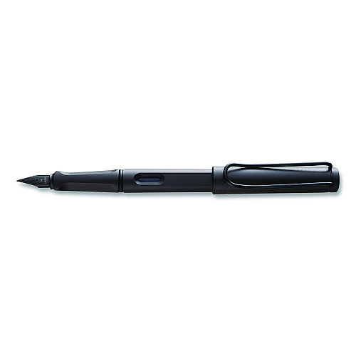 LAMY safari Fountain Pen, Medium Nib, Blue Ink, Charcoal Barrel (L17M)