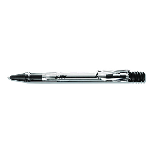 LAMY Vista Ballpoint Pen, Retractable, Medium, Black Ink, Clear/Black Barrel (L212)
