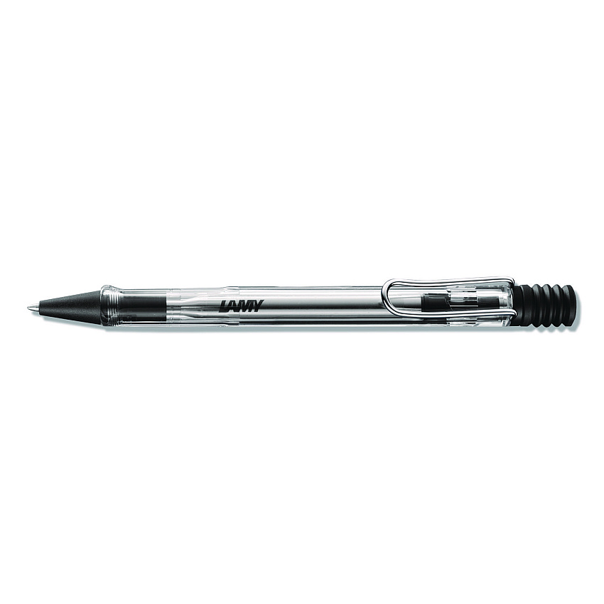LAMY Vista Ballpoint Pen, Retractable, Medium, Black Ink, Clear/Black Barrel (L212)