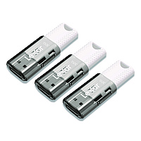 Lexar JumpDrive S60 USB 2.0 Flash Drive, 32 GB, Gray/White, 3/Pack (LJDS6032GB3N)