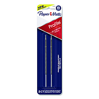 Refill for Paper Mate Profile Ballpoint Pens, Medium 1 mm Conical Tip, Black Ink, 2/Pack (2130521)