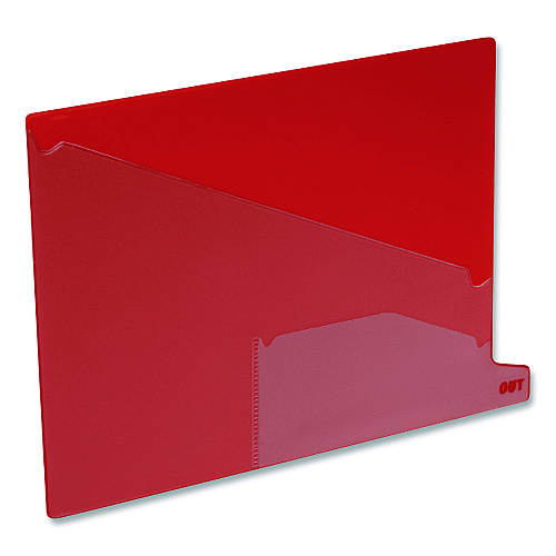 Pendaflex Colored Poly End Tab "Out" Guides, 1/3-Cut: Bottom Position, For Letter Size Files, Red, 25/Box (13561)