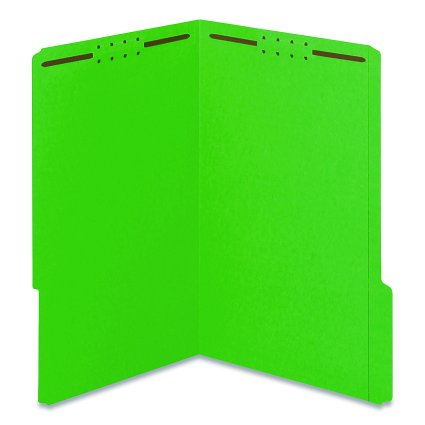 Pendaflex Colored Top Tab Fastener Folders, 2 Fasteners, Legal Size, Green Exterior, 50/Box (27140)