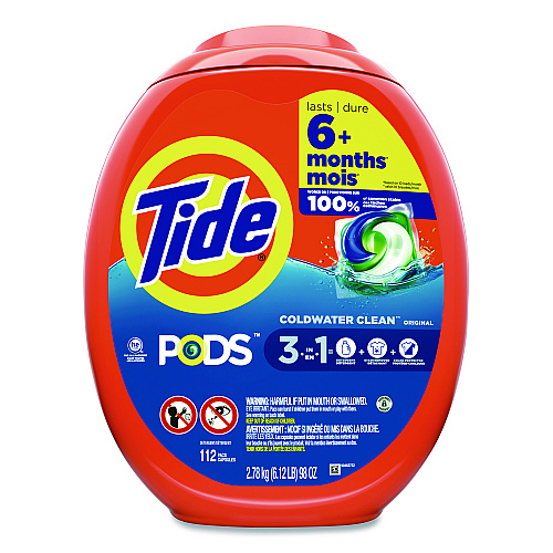 PODS Laundry Detergent, Pods, Tide Original, 112 Pods/Tub (03243PK)