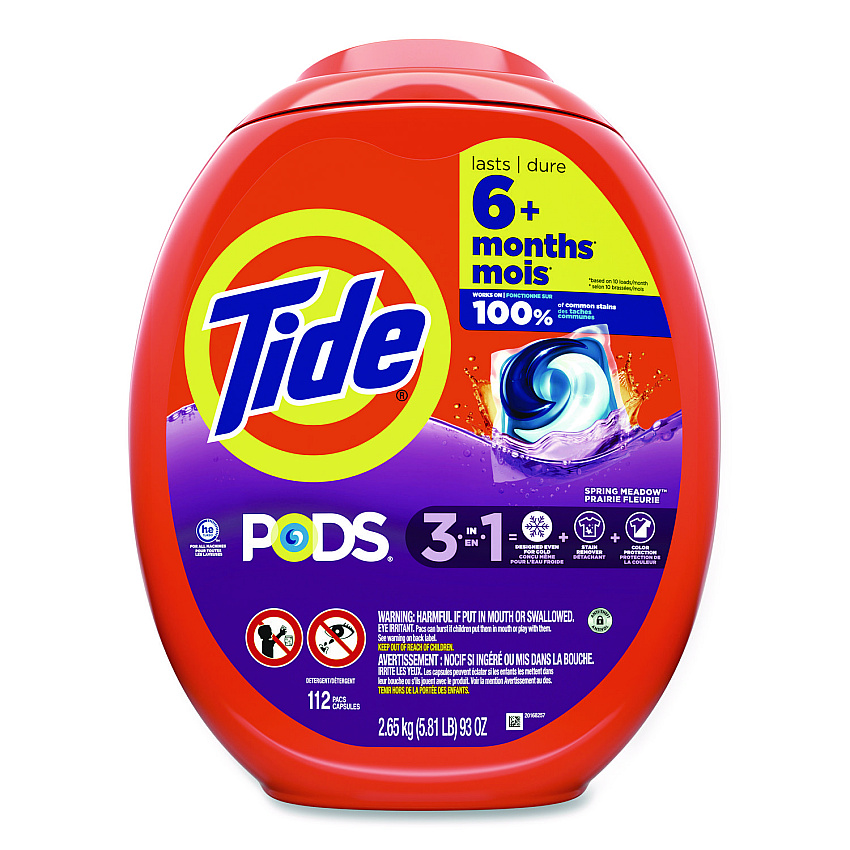 Tide PODS Laundry Detergent, Spring Meadow, 112 Pods/Tub (03250PK)