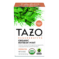 Tazo Tea Bags, Organic Refresh Mint, 16/Box (TAZ00350BX)