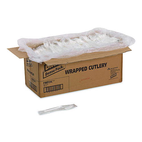 Dixie Mediumweight Polypropylene Cutlery, Individually Wrapped, Fork, Plastic, White, 1,000/Carton (FMP23C)