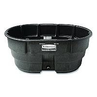 Rubbermaid Commercial Stock Tank, 150 gal, 39" x 58" x 25", Polyethylene, Black (FG424500BLA)