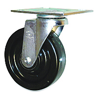 Rubbermaid Commercial 5-Inch Swivel Plate Caster, 4.5" x 3.75" Plate Stem, Black (FG1316L20000)