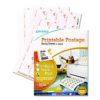 DYMO Printable Postage Stamp Sheets, White, 24 Labels/Sheet, 8 Sheets, 192 Labels/Pack (1750042)