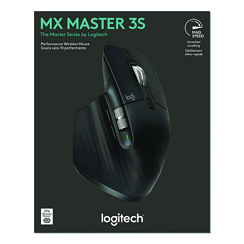Logitech MX Master 3S for Business Wireless Mouse, 33 ft Wireless Range, Right, Black (910006581)
