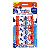 Elmer's BlooStick Buddies and Disappearing Purple Glue Stick Combo Pack, 0.21 oz, Dries Clear, 12/Pack (2213736)