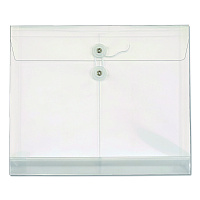 Pendaflex Poly String and Button Envelope, 1.25" Expansion, String/Button Closure, 13" x 10", Clear, 5/Pack (84521GW)