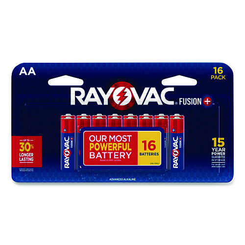 Rayovac Fusion Performance, Alkaline AA Batteries, 16/Pack (81516LTFUS)