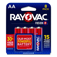 Rayovac Fusion Performance Alkaline AA Batteries, 8/Pack (8158TFUS)