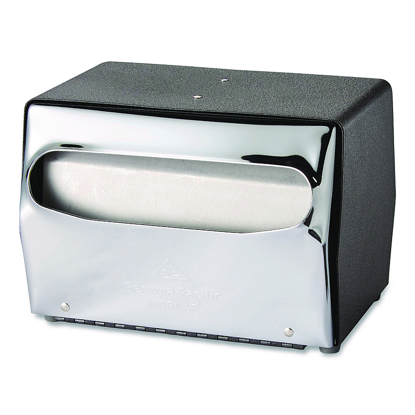 Dixie Tabletop Napkin Dispenser, 7.5" x 6" x 5.3", Black/Chrome (51602CT)