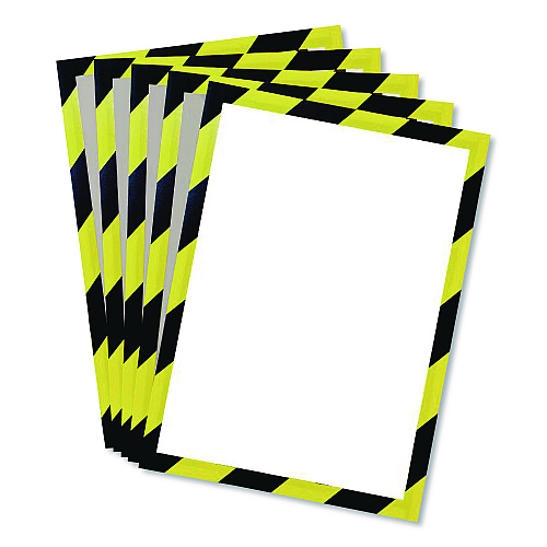 Tarifold SOLO Magnetic Frame, 8.5 x 11 Insert, Yellow/Black Frame, 5/Pack (P19630YELBLA)