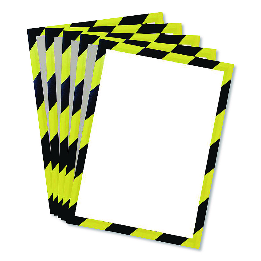 Tarifold SOLO Magnetic Frame, 8.5 x 11 Insert, Yellow/Black Frame, 5/Pack (P19630YELBLA)