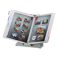 Tarifold Antimicrobial Desktop Reference and Display System, 10 Panels with White Borders, White Base (DA221)