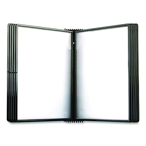Tarifold Easy-Load Wall Display Unit, 10 Panels with Black Borders, Black Base (EZW771)
