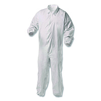 KleenGuard KGA35 Liquid and Particle Protection Coveralls, Elastic Wrists and Ankles, 5X-Large, White, 25/Carton (38935)