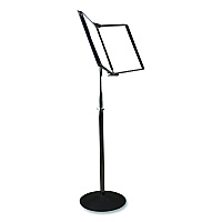 Tarifold Floor Display Document Stand, 25" to 44" Tall, 10 Panels with Black Borders, Black Base (F271)