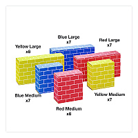 Bankers Box At Play Cardboard Building Block, Corrugated Board, Assorted, 40/Pack (1230801)