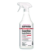 Rust-Oleum Carpet Stain Remover Plus Deodorizer, Lemon Scent, 32 oz Spray Bottle, 6/Carton (352258)