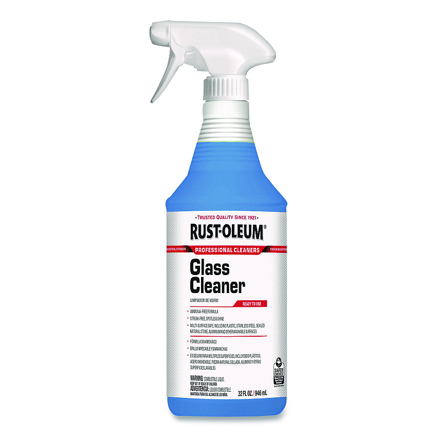 Rust-Oleum Professional Cleaners Glass Cleaner, 32 oz Spray Bottle, 6/Carton (352245)