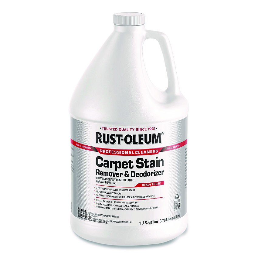 Rust-Oleum Carpet Stain Remover Plus Deodorizer, Lemon Scent, 1 gal Jug, 4/Carton (352253)