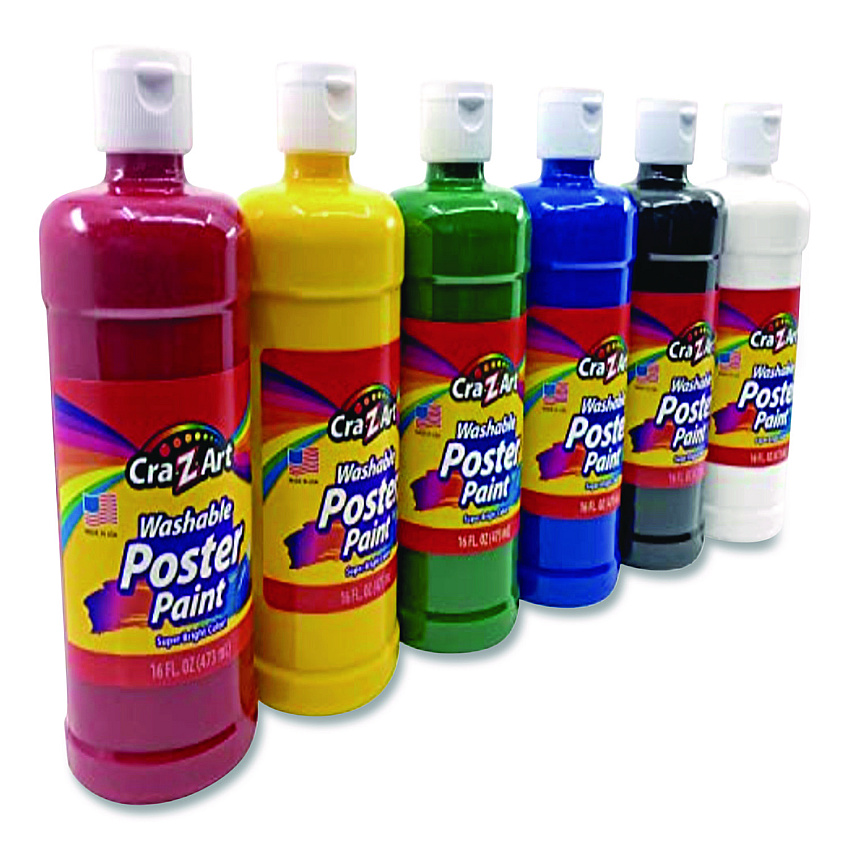 Cra-Z-Art Washable Kids Paint, Assorted Colors, 16 oz Bottle, 6/Pack (01611)