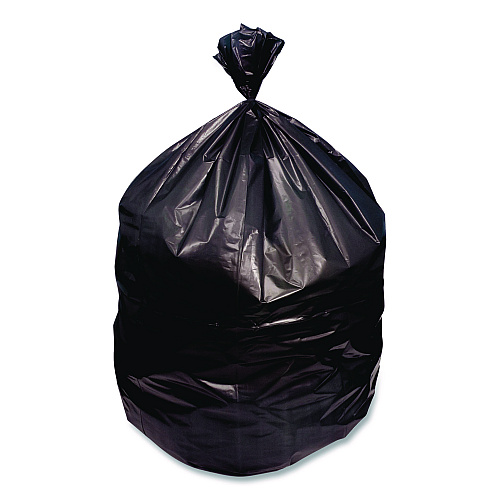 Heritage High-Density Waste Can Liners, 33 gal, 16 mic, 33 x 40, Black, Roll, 250/Carton (Z6640VKR01)