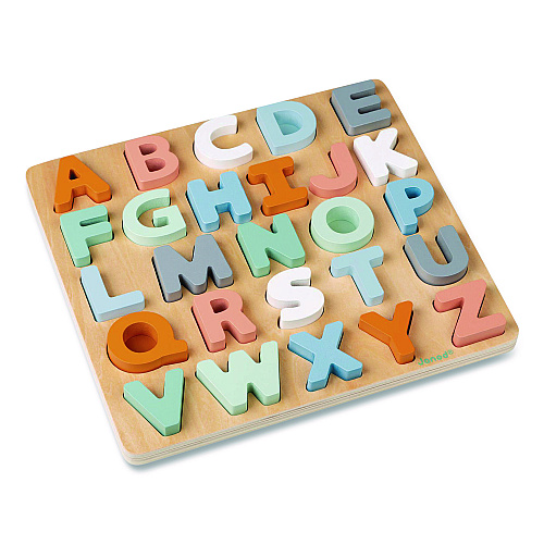 Janod Sweet Cocoon, Double-Sided Chunky Alphabet Puzzle, Ages 2 to 6 (J04412)